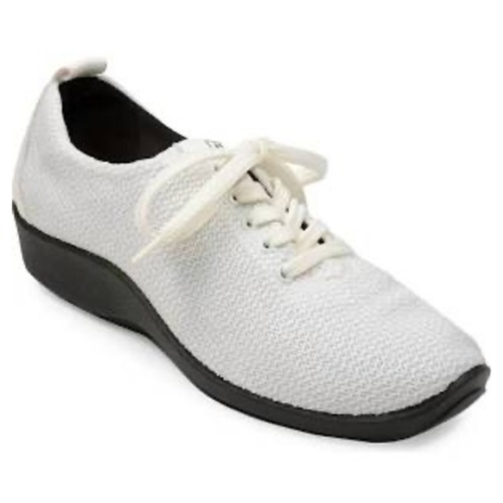 Arcopedico LS White Knit Lace Up Walking Shoes Sneakers Womens